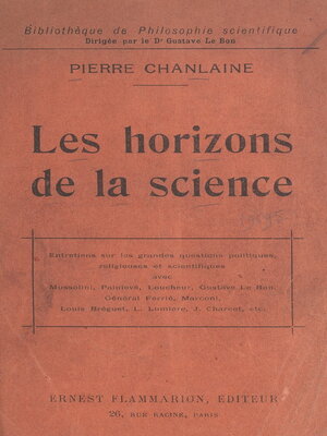cover image of Les horizons de la science